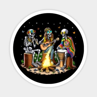 Hippie Skeletons Forest Camping Magnet